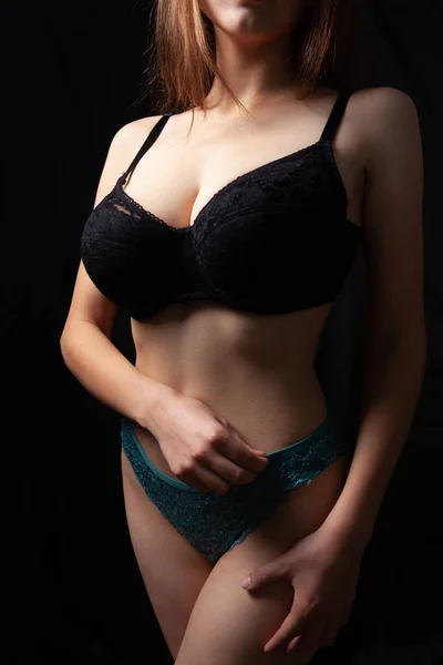 Frau Sexy Posiert Dessous — Stockfoto