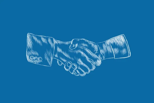 Drawn Handshake Concept Agreement — Zdjęcie stockowe