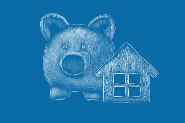 House Piggy Bank Icon — Stockfoto