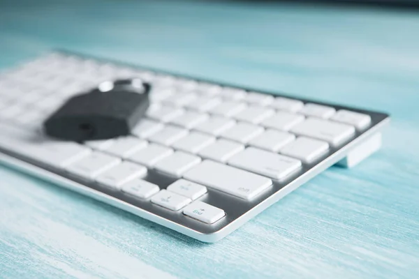 Bloquear Teclado Conceito Cibersegurança — Fotografia de Stock