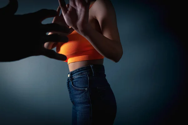 Husband Wants Hit His Wife Domestic Violence — Stock Photo, Image