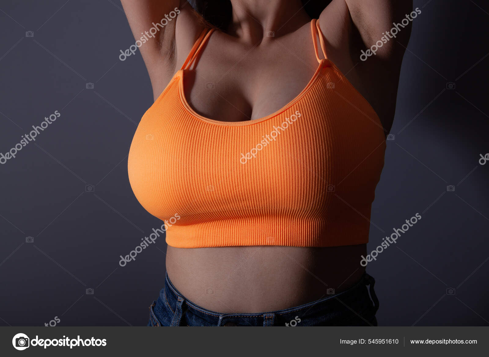 Sexy Woman Huge Breasts Tank Top Stock Photo by ©sasun.buxdaryan@mail.ru  545951610