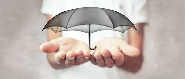 Parasol Illustration Concept Bezpiecznie Bezpieczne — Zdjęcie stockowe