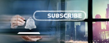 subscribe button for social media symbol. subscribe to the video channel, blog.