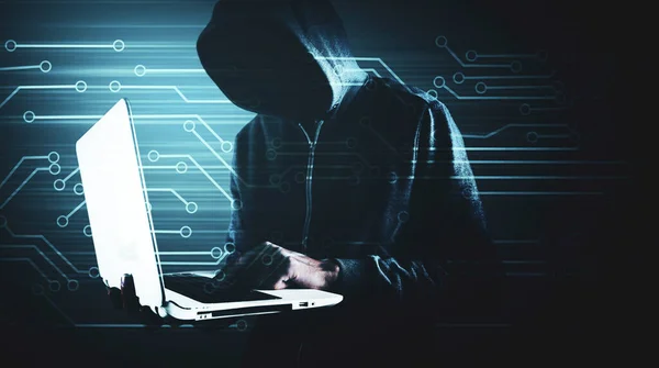 Кібербезпека Комп Ютерний Хакер Светром — стокове фото