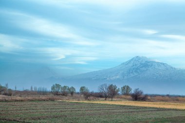 Ararat Dağı. Ermenistan 'dan güzel manzara