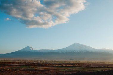 Ararat Dağı. Ermenistan 'dan güzel manzara