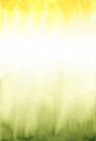 Sfondo acquerello con macchie gialle e verdi e gradiente — Foto Stock