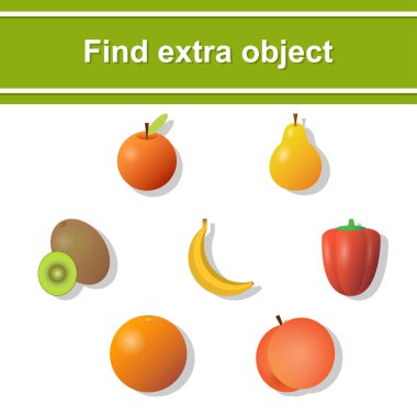 Çocuklar için oyun. Fazladan nesne bul.