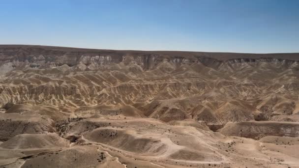 Vista aérea del paisaje del desierto, sur de Israel. Imágenes de alta calidad 4k — Vídeos de Stock