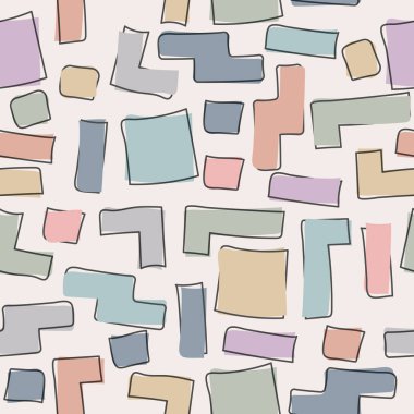 Doku, tekstil, pankart ve yaratıcı tasarım için soyut şekilleri olan kusursuz geometrik desen. Düz biçim.