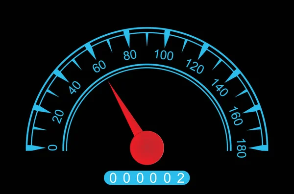 汽车仪表盘速度计 驱动速度和里程数 设计简单 — 图库矢量图片