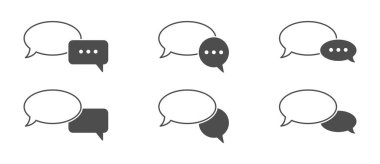 Sohbet konuşma simgeleri, konuşma balonu. Düz tasarım.