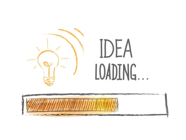 Loading Ideas Idea Load Progress Indicator Vector Illustration Drawn Hand — Stock Vector