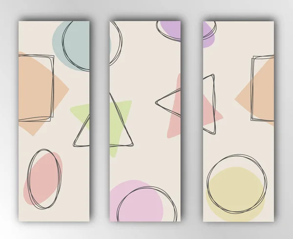バナー カバー パンフレットや創造的なデザインのための幾何学的な形状を持つ背景のセット シンプルなミニマリストスタイル — ストックベクタ
