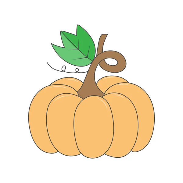 Silueta Calabaza Color Para Diseño Creativo Estilo Plano — Vector de stock