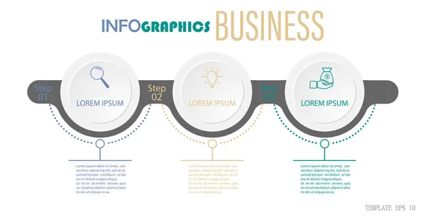 Infografika Piktogramokkal Sablon Szakaszból Álló Üzleti Képzési Marketing Vagy Pénzügyi — Stock Vector