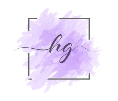 Kaligrafik küçük harfler H ve G bir çerçevede renkli bir arkaplan üzerinde katı bir çizgide yazılır. Basit Biçim