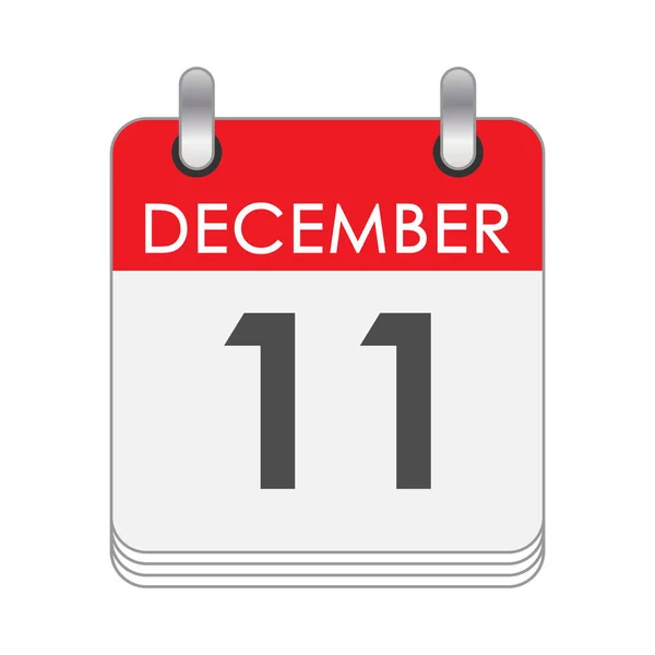 Dezember Ein Blatt Des Flip Kalenders Mit Dem Datum Des — Stockvektor