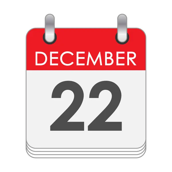 December Ett Löv Flip Kalendern Med Datum Den December Platt — Stock vektor