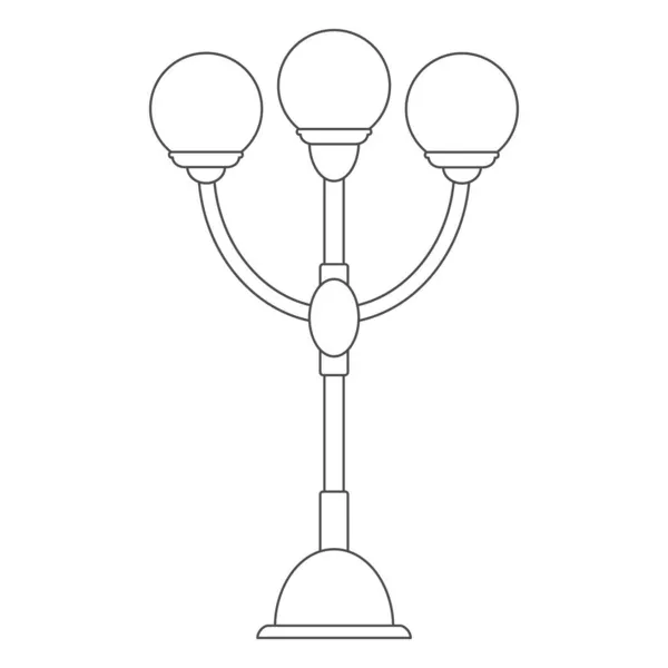 Вулична Лампа Контур Векторні Ілюстрації Скрапбукінгу Розмальовок Творчого Дизайну Плоский — стоковий вектор
