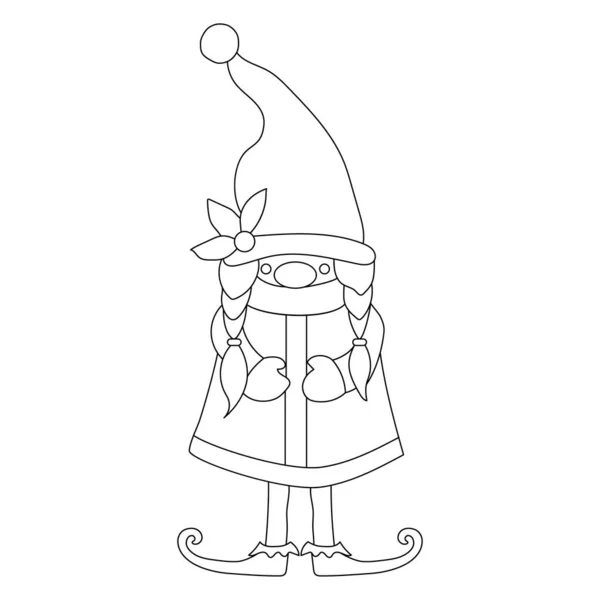 Muñeca Navidad Año Nuevo Para Colorear Libro Impresión Sello Molde — Archivo Imágenes Vectoriales