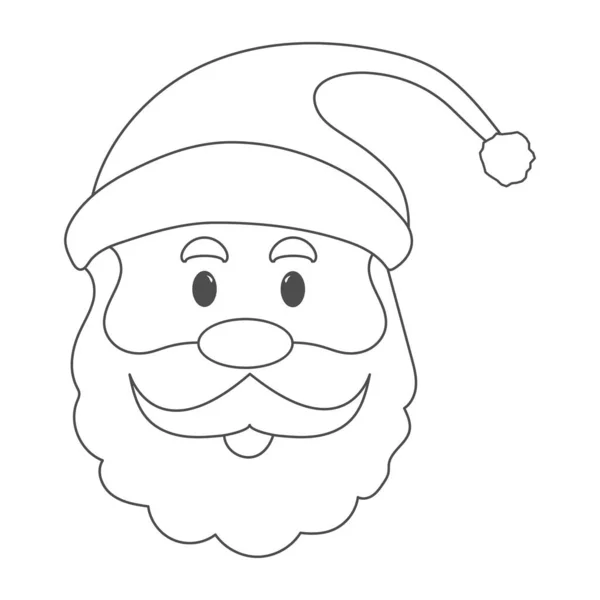 Santa Claus Empty Outline Christmas New Year Greetings Coloring Books — Stock Vector