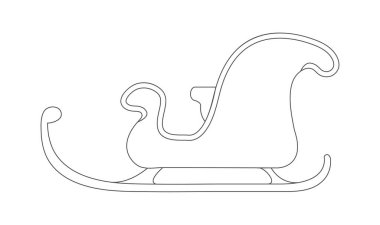 Noel Baba kızağı. Boş bir Noel kızağı çizgisi. Düz biçim