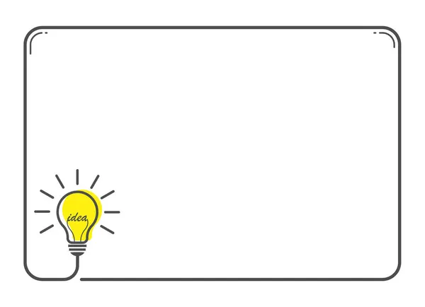 一个装有灯泡和文字的框架 平面设计 — 图库矢量图片