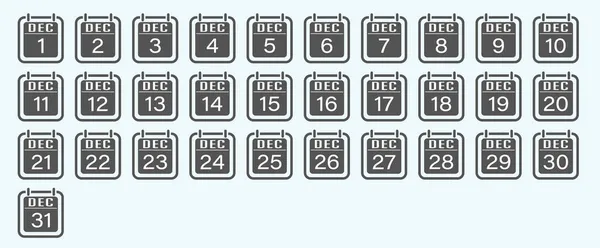 Dezembro Mês Com Números Conjunto Folhas Calendário Para Site Aplicativos — Vetor de Stock