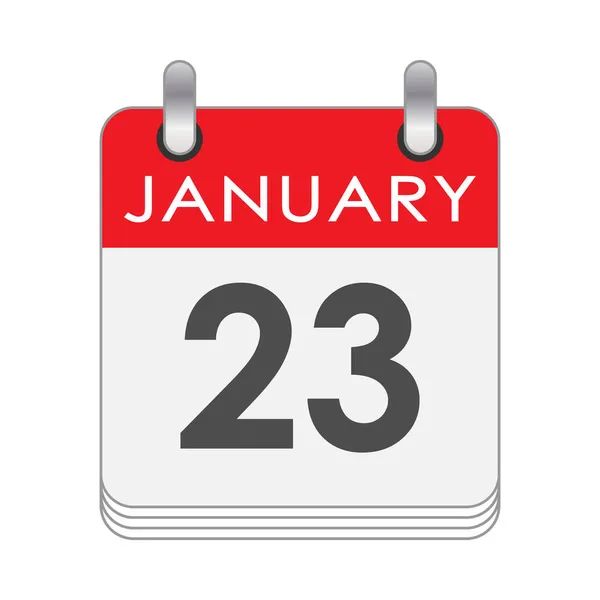 Ιανουαρίου Ένα Φύλλο Του Ημερολογίου Ημερομηνία Ιανουαρίου Επίπεδο Στυλ — Διανυσματικό Αρχείο