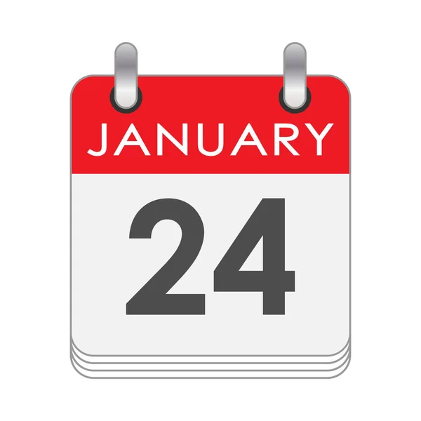 Enero Una Hoja Del Calendario Con Fecha Del Enero Estilo — Archivo Imágenes Vectoriales
