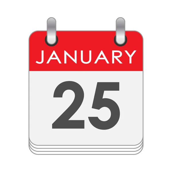 Enero Una Hoja Del Calendario Con Fecha Del Enero Estilo — Archivo Imágenes Vectoriales