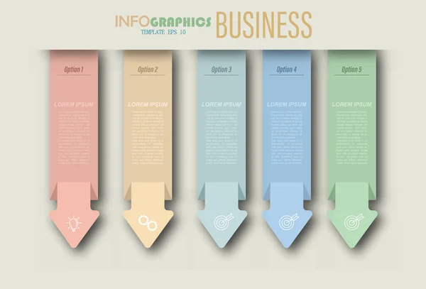 Infografika Piktogramokkal Sablon Szakaszból Álló Üzleti Képzési Marketing Vagy Pénzügyi — Stock Vector