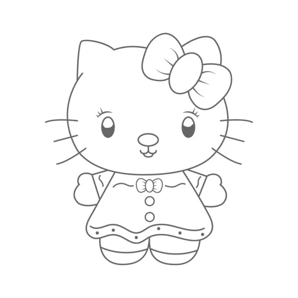 Hello Kitty com coração para colorir