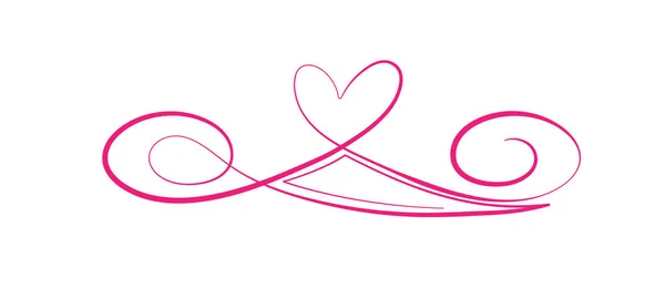 Simbolo Dell Amore Eterno Cuore Segno Dell Infinito Illustrazione Calligrafica — Vettoriale Stock
