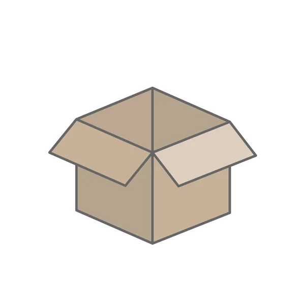 打开的盒子彩色可伸缩性矢量 平面风格 — 图库矢量图片