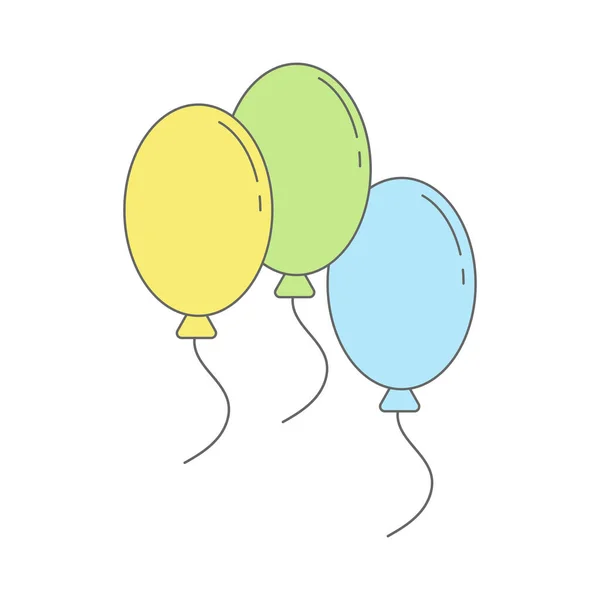 Luftballons Farbskalierbarer Vektor Für Kreativität Flacher Stil — Stockvektor