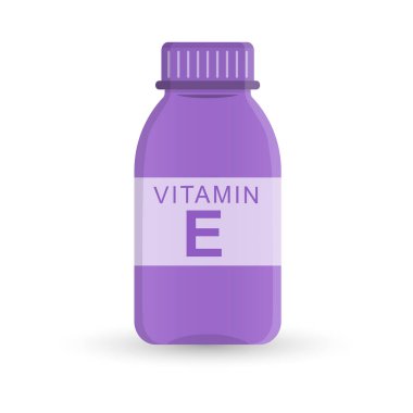 Bir şişe E vitamini. Tıbbi hazırlıklar. Düz biçim