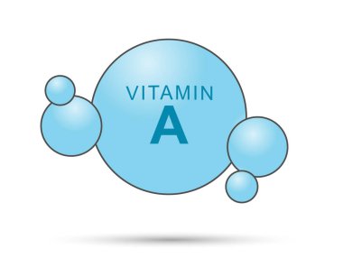 A vitamini ikonu. Tematik bir dizayn için vitaminin koşullu görüntüsü. Düz biçim.