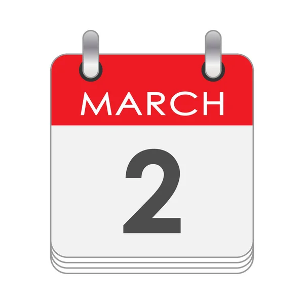 March Leaf Flip Calendar Date March Flat Style — Vector de stock