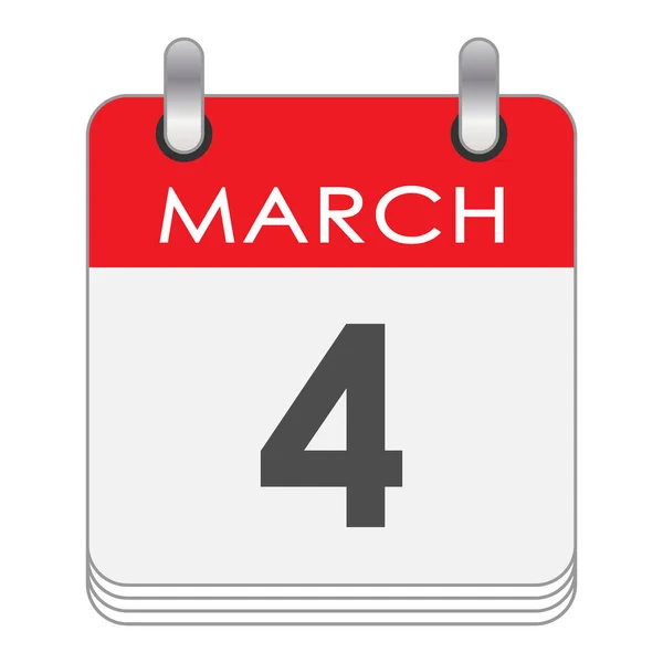 Μαρτίου Ένα Φύλλο Του Ημερολογίου Αναστροφής Ημερομηνία Μαρτίου Επίπεδο Στυλ — Διανυσματικό Αρχείο
