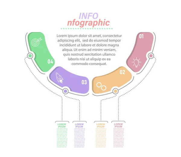 Infográficos Com Ícones Para Negócios Finanças Projeto Plano Marketing Etapas —  Vetores de Stock