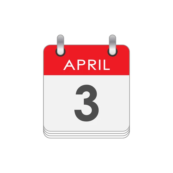 April Leaf Flip Calendar Date April Flat Style — Vetor de Stock