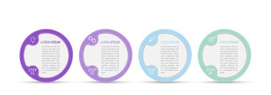 Gelişmenin 4 aşaması, geliştirme ya da eğitim. Ticari, finans, proje, plan veya pazarlama için görsel eylem simgelerine sahip bilgi grafikleri. Düz vektör biçimi