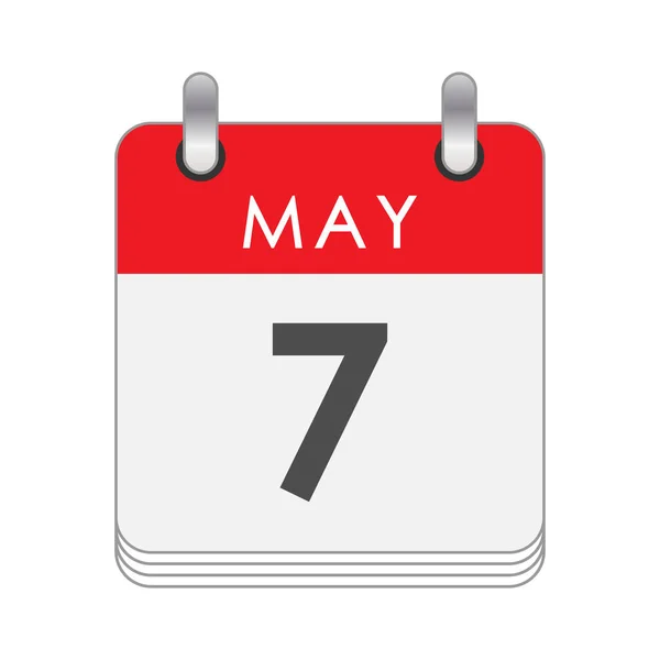 Μαΐου Ένα Φύλλο Από Ημερολόγιο Ημερομηνία Μαΐου Επίπεδο Στυλ — Διανυσματικό Αρχείο