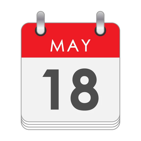 Μαΐου Ένα Φύλλο Του Ημερολογίου Ημερομηνία Μαΐου Επίπεδο Στυλ — Διανυσματικό Αρχείο