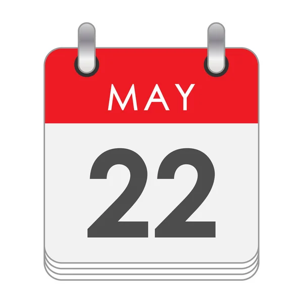 Μαΐου Ένα Φύλλο Του Ημερολογίου Ημερομηνία Μαΐου Επίπεδο Στυλ — Διανυσματικό Αρχείο
