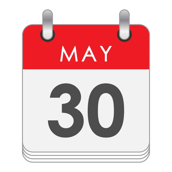 Μαΐου Ένα Φύλλο Από Ημερολόγιο Ημερομηνία Μαΐου Επίπεδο Στυλ — Διανυσματικό Αρχείο