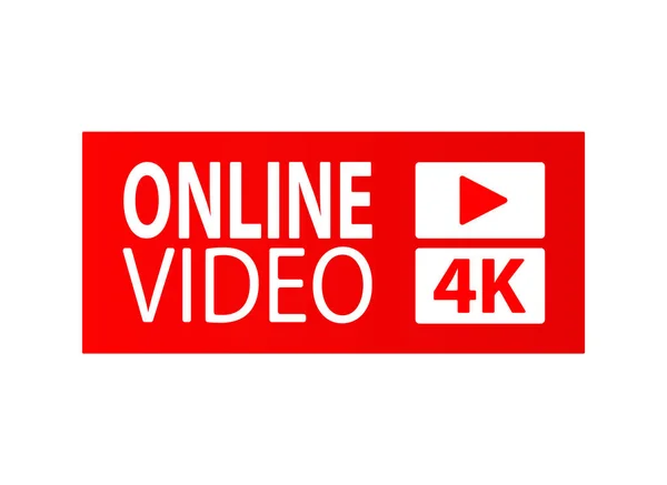 Knop Icoon Teken Met Inscriptie Online Video Start Video Knop — Stockvector